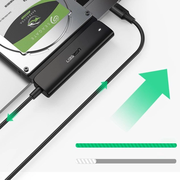 Ugreen adapter HDD SSD 2.5'' SATA III 3.0 - USB Type C 3.2 Gen 1 (SuperSpeed ​​USB 5 Gbps) black (70610 CM321)eng