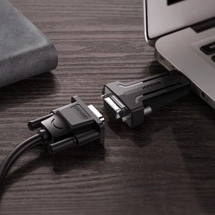 Ugreen adapter converter DB9 RS-232 - USB black (80111 CM326)eng