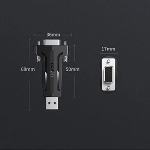 Ugreen adapter converter DB9 RS-232 - USB black (80111 CM326)eng