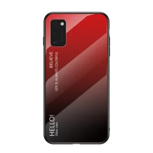Gradient Glass Durable Cover with Tempered Glass Back Samsung Galaxy A41 black-redeng