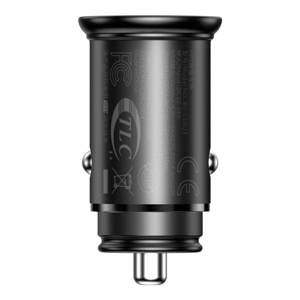Baseus PPS smart car charger USB / USB Type C 30 W Quick Charge 4.0 QC4+ Power Delivery 3.0 VOOC SCP AFC MTKPE black (CCYS-C01)eng