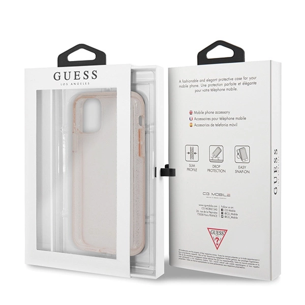 Guess GUHCN58PCGLPI iPhone 11 Pro pink/pink hard case Glittereng