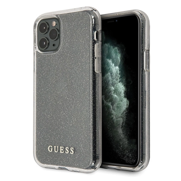 Guess GUHCN58PCGLSI iPhone 11 Pro silver/silver hard case Glittereng