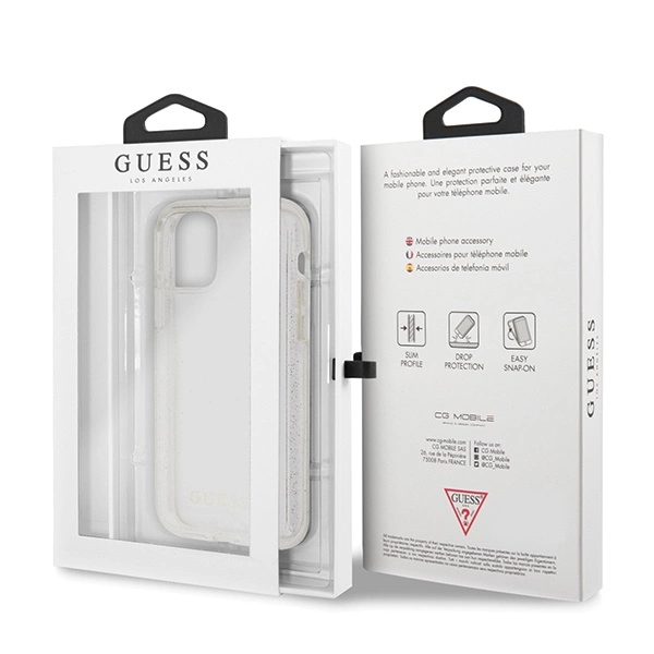 Guess GUHCN58PCGLSI iPhone 11 Pro silver/silver hard case Glittereng