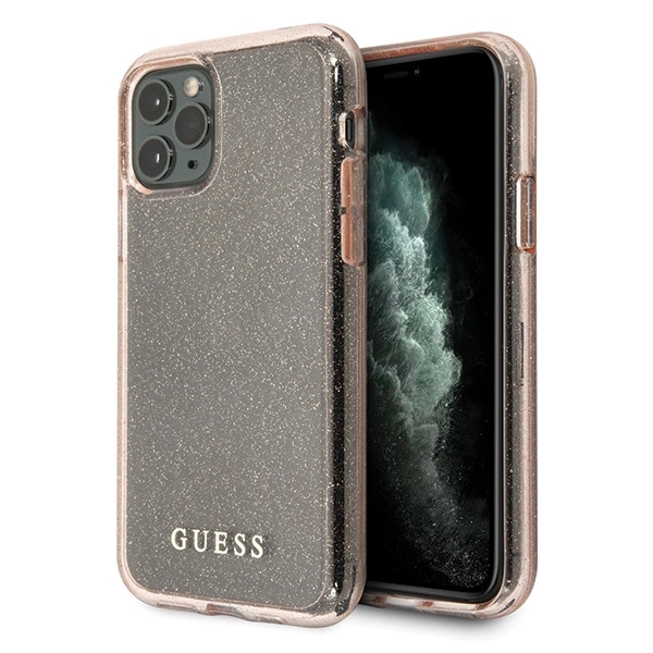Guess GUHCN65PCGLPI iPhone 11 Pro Max pink/pink hard case Glittereng