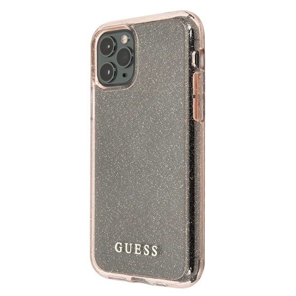 Guess GUHCN65PCGLPI iPhone 11 Pro Max pink/pink hard case Glittereng