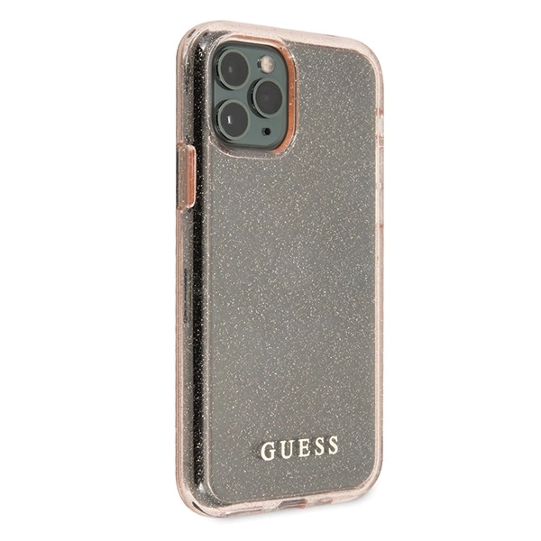 Guess GUHCN65PCGLPI iPhone 11 Pro Max pink/pink hard case Glittereng