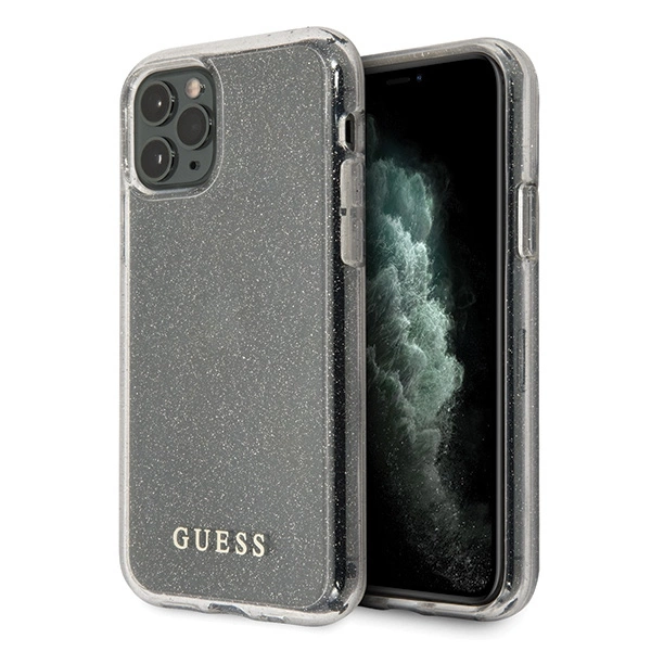 Guess GUHCN65PCGLSI iPhone 11 Pro Max silver/silver hard case Glittereng