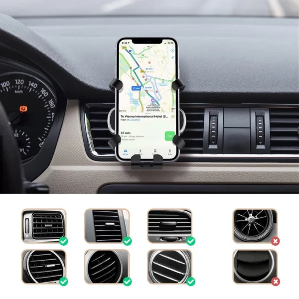 Ugreen gravity car phone holder black (80539)eng