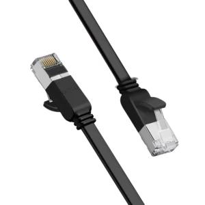 Ugreen Flat Cable Internet Cable Ethernet Patchcord RJ45 Cat 6 UTP 1000Mbps 0.5m Black (50183)eng