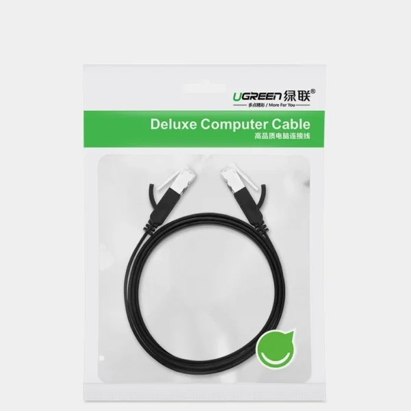 Ugreen flat cable internet network cable Ethernet patch cord RJ45 Cat 6 UTP 1000 Mbps 2 m black (50185)eng