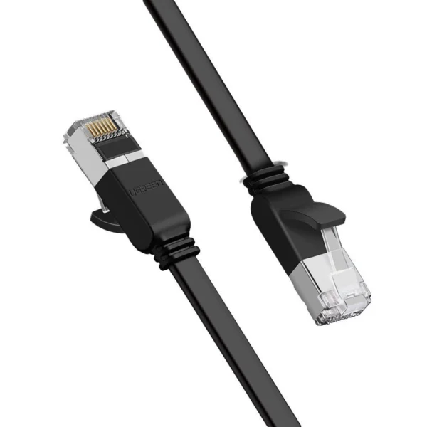 Ugreen Flat Cable Internet Network Cable Ethernet Patchcord RJ45 Cat 6 UTP 1000Mbps 5m Black (NW101 50187)eng