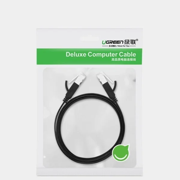 Ugreen Flat Cable Internet Network Cable Ethernet Patchcord RJ45 Cat 6 UTP 1000Mbps 5m Black (NW101 50187)eng