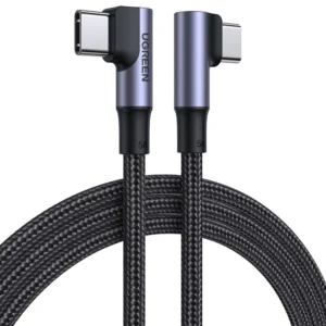 Ugreen US335 70696 angled USB-C - USB-C PD QC FCP 100W 5A 480Mb/s 1m cable - blackeng