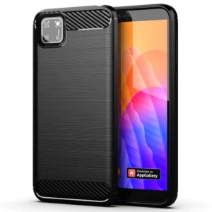 Carbon Case Flexible Cover TPU Case for Huawei Y5p blackeng
