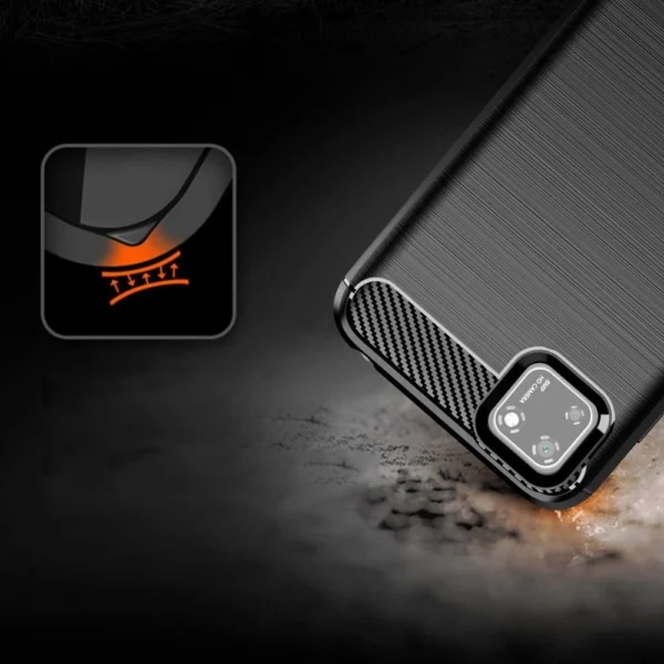 Carbon Case Flexible Cover TPU Case for Huawei Y5p blackeng