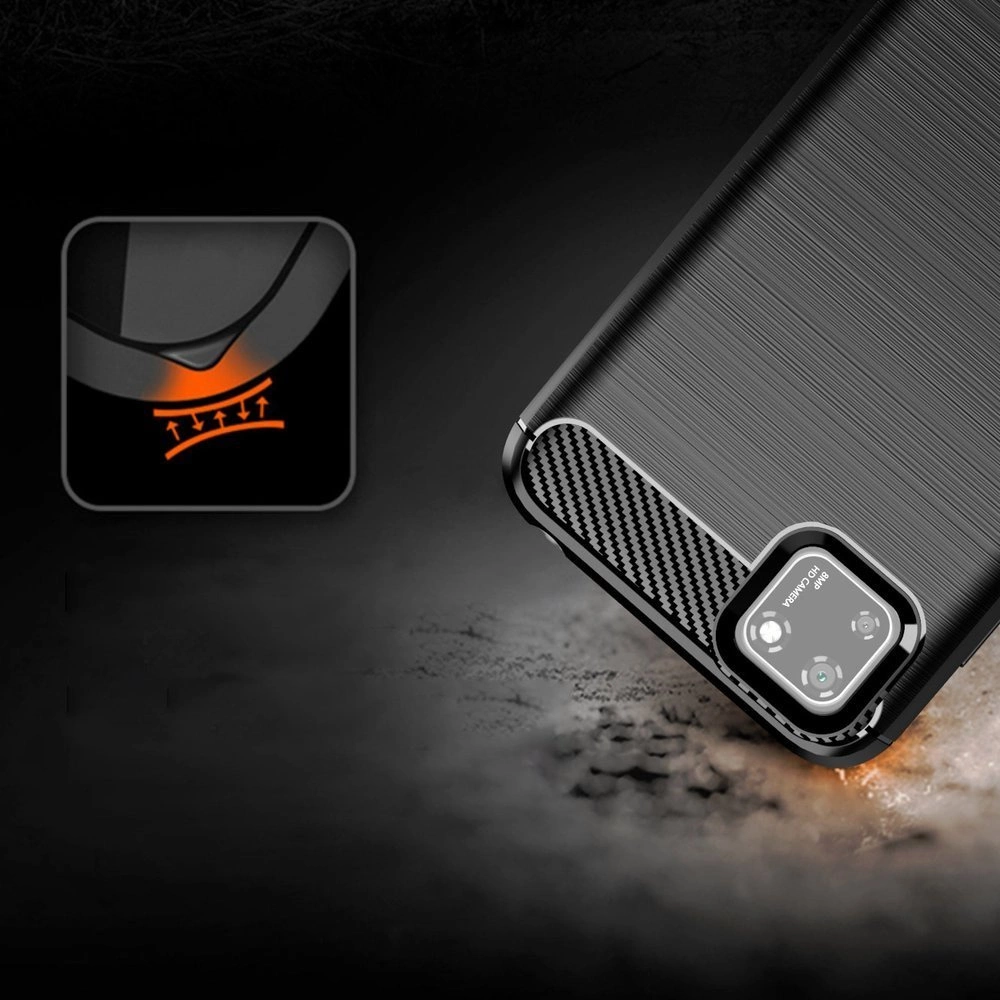 Carbon Case Flexible Cover TPU Case for Huawei Y5p blackeng