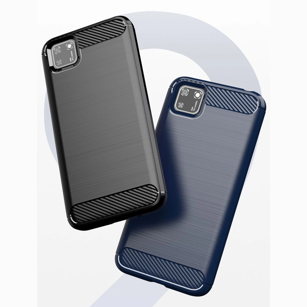 Carbon Case Flexible Cover TPU Case for Huawei Y5p blackeng