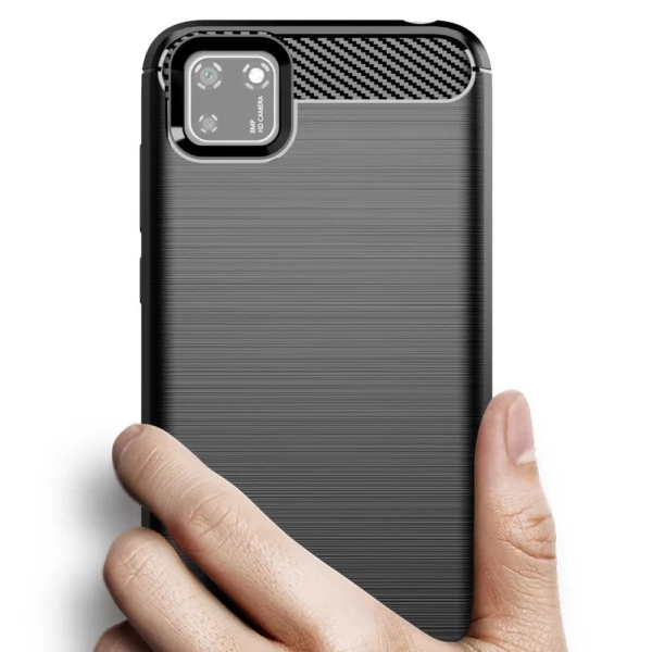 Carbon Case Flexible Cover TPU Case for Huawei Y5p blackeng
