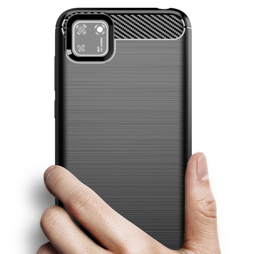 Carbon Case Flexible Cover TPU Case for Huawei Y5p blackeng