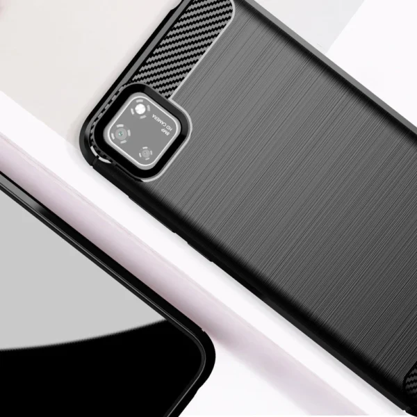 Carbon Case Flexible Cover TPU Case for Huawei Y5p blackeng