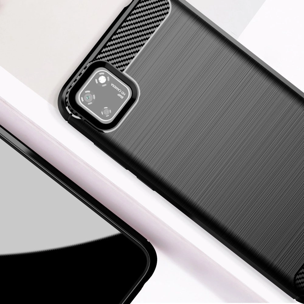 Carbon Case Flexible Cover TPU Case for Huawei Y5p blackeng