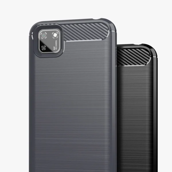 Carbon Case Flexible Cover TPU Case for Huawei Y5p blackeng