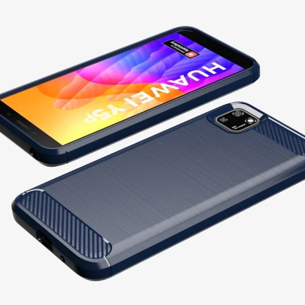 Carbon Case Flexible Cover TPU Case for Huawei Y5p blackeng