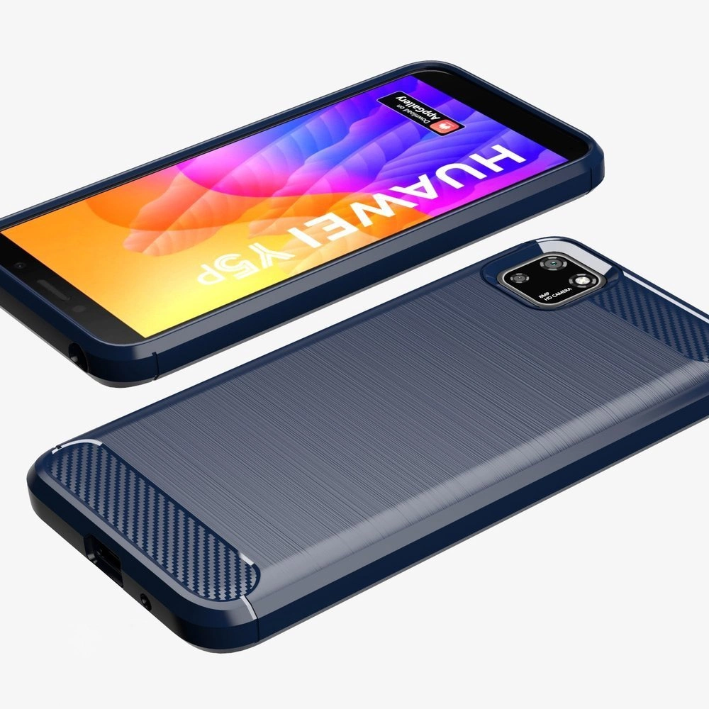 Carbon Case Flexible Cover TPU Case for Huawei Y5p blackeng