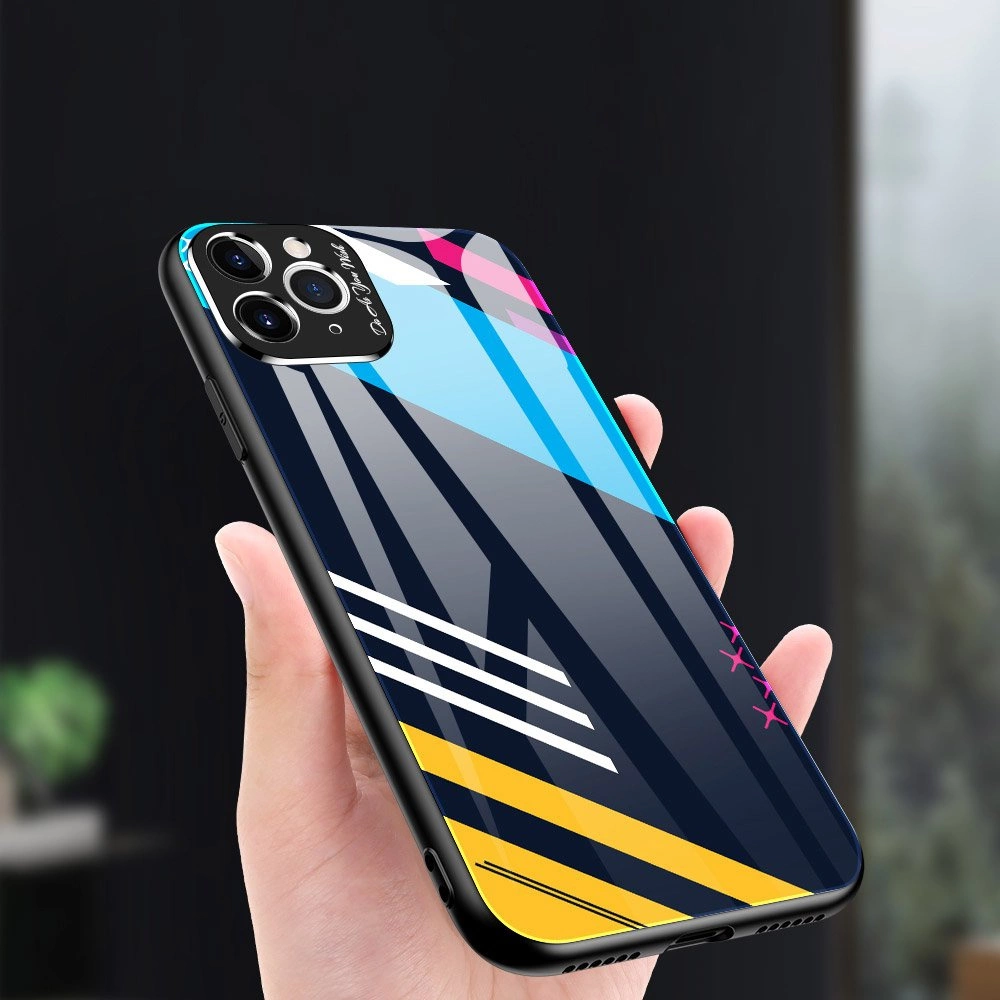 Color Glass Case Durable Cover with Tempered Glass Back and camera cover iPhone 11 Pro Max pattern 1eng