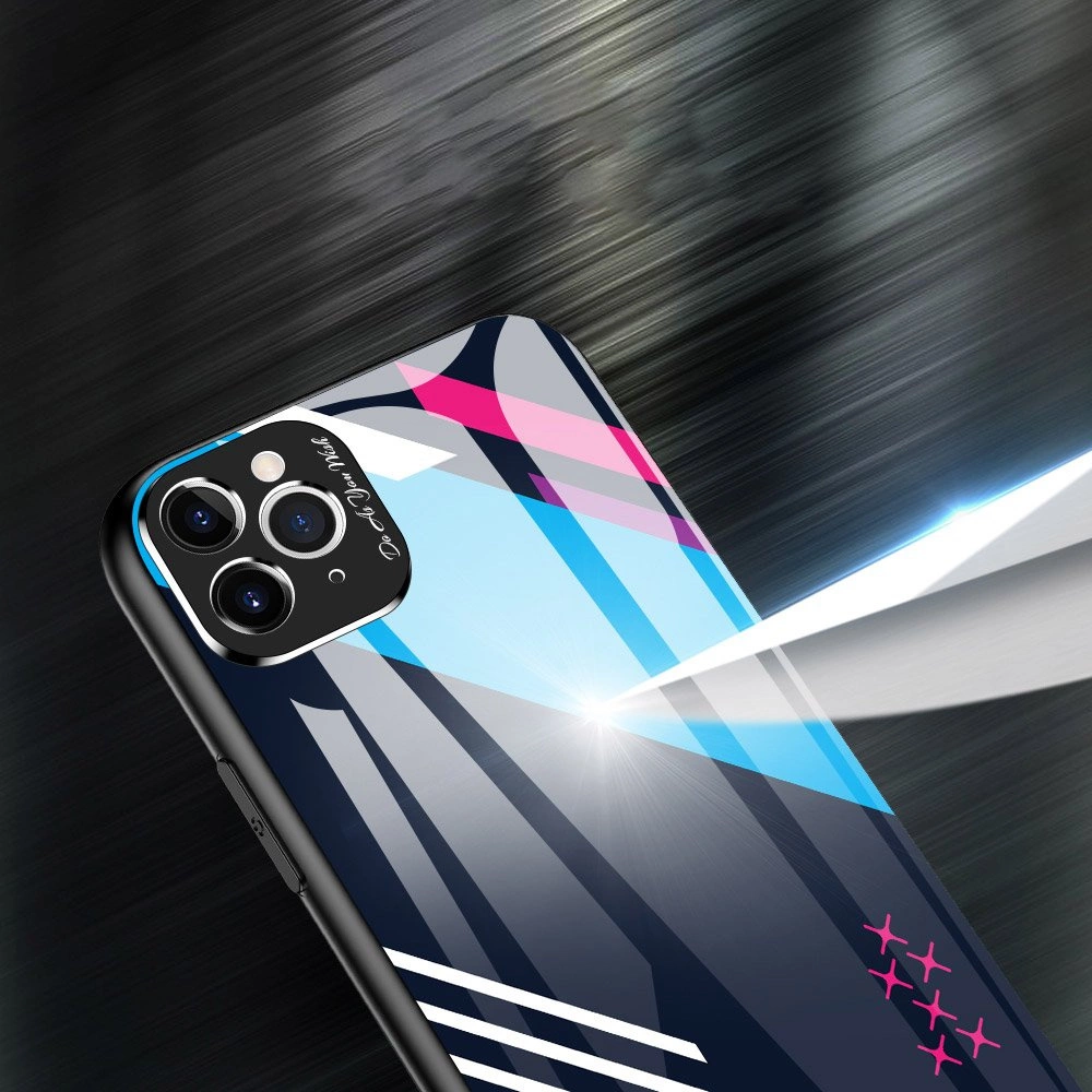 Color Glass Case Durable Cover with Tempered Glass Back and camera cover iPhone 11 Pro Max pattern 1eng