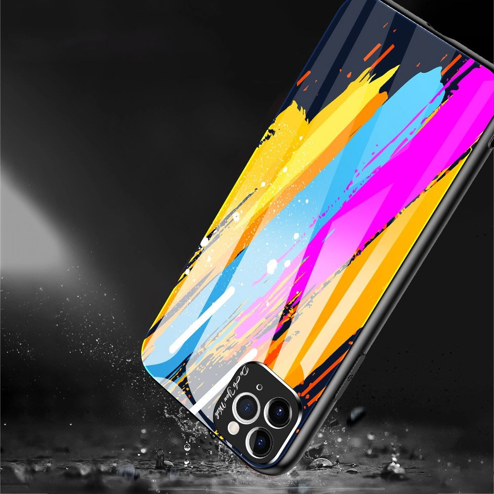 Color Glass Case Durable Cover with Tempered Glass Back and camera cover iPhone 11 Pro Max pattern 2eng