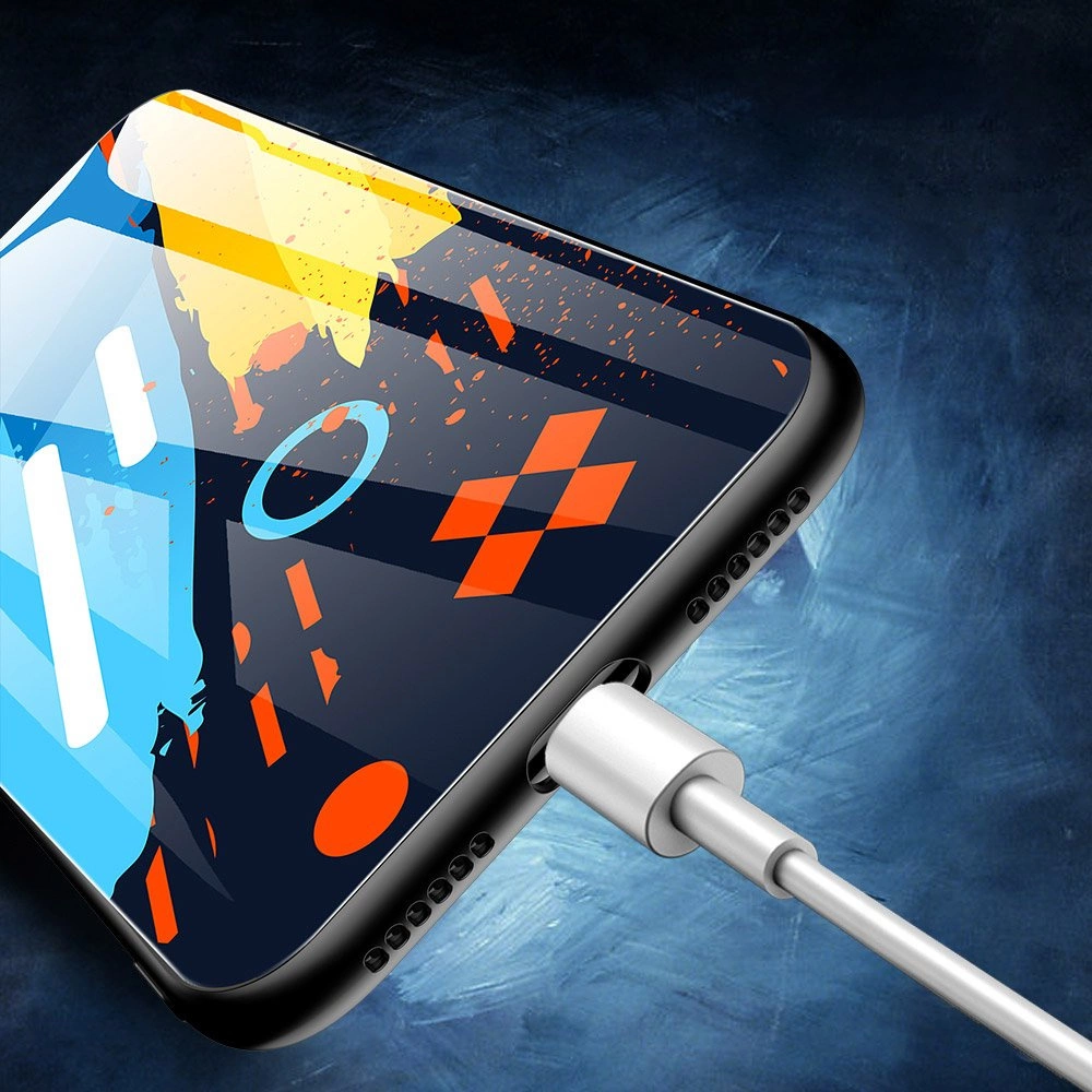 Color Glass Case Durable Cover with Tempered Glass Back and camera cover iPhone 11 Pro Max pattern 2eng