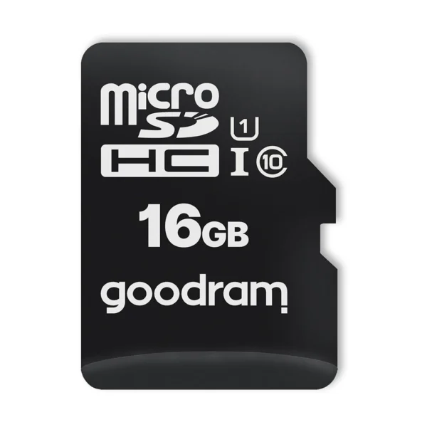 Goodram Microcard 16 GB micro SD HC UHS-I class 10 memory card, SD adapter (M1AA-0160R12)eng