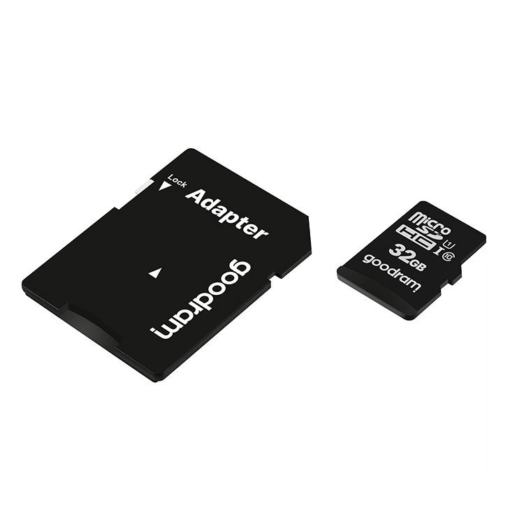 Goodram Microcard 32 GB micro SD HC UHS-I class 10 memory card, SD adapter (M1AA-0320R12)eng