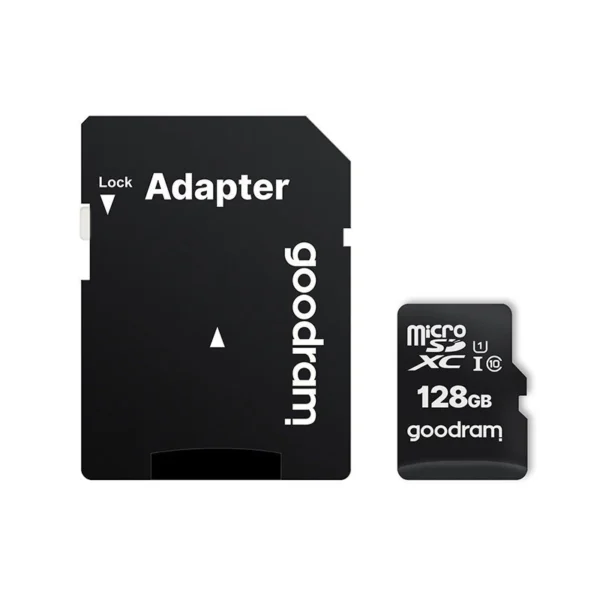 Goodram Microcard 128 GB micro SD XC UHS-I class 10 memory card, SD adapter (M1AA-01280R12)eng