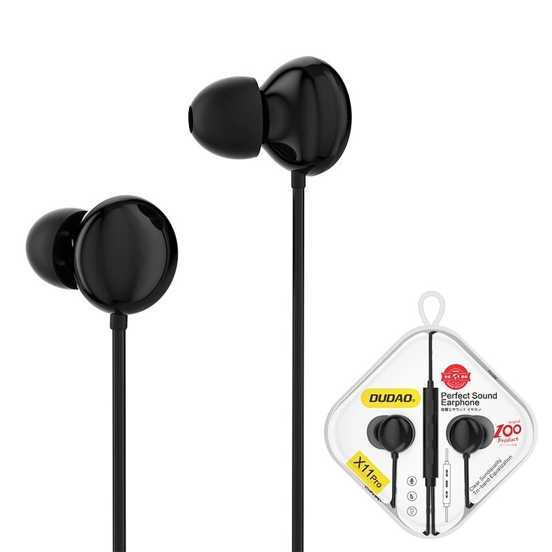 Dudao in-ear headphones headset with remote control and microphone mini jack 3.5 mm black (X11Pro black)eng