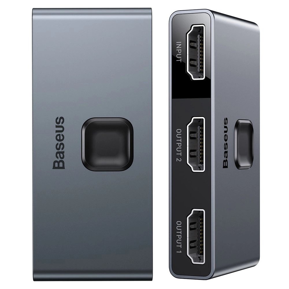 Baseus bidirectional switch splitter switcher HDMI - 2x HDMI 4K / 30 Hz gray (CAHUB-BC0G)eng