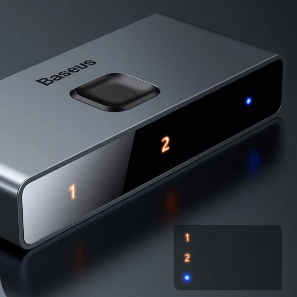 Baseus bidirectional switch splitter switcher HDMI - 2x HDMI 4K / 30 Hz gray (CAHUB-BC0G)eng