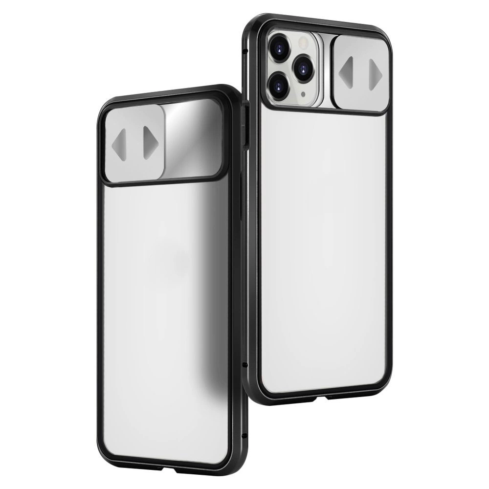 Wozinsky Magnetic Cam Slider Case Full Body Cover built-in front glass lens rotector for Huawei P40 blackeng