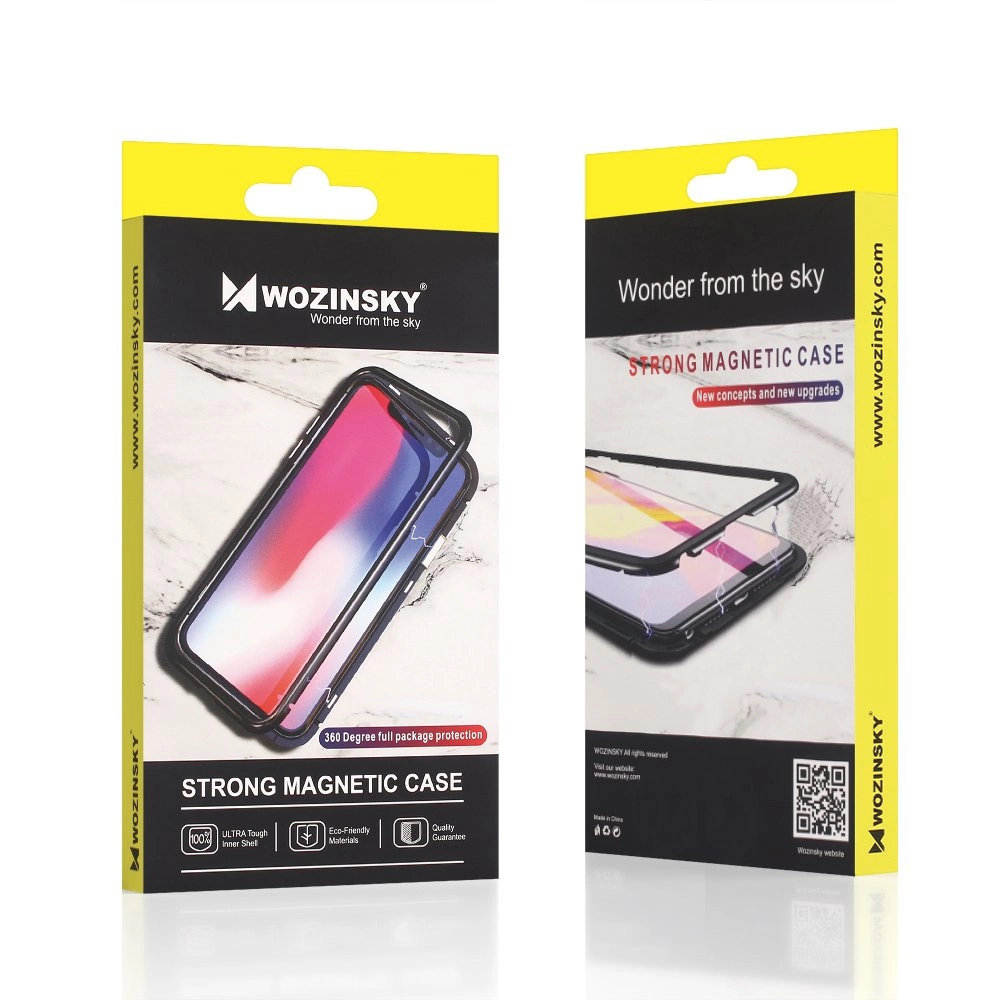 Wozinsky Magnetic Cam Slider Case Full Body Cover built-in front glass lens rotector for Huawei P40 blackeng