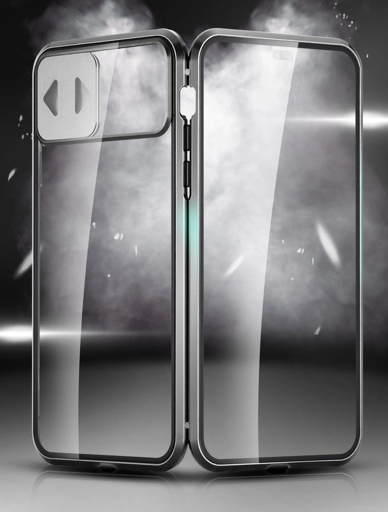 Wozinsky Magnetic Cam Slider Case Full Body Cover built-in front glass lens rotector for Huawei P40 blackeng