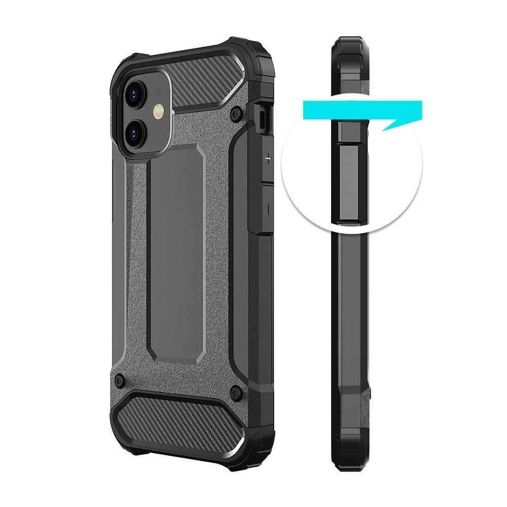 Hybrid Armor Case Tough Rugged Cover for iPhone 12 Pro Max blackeng