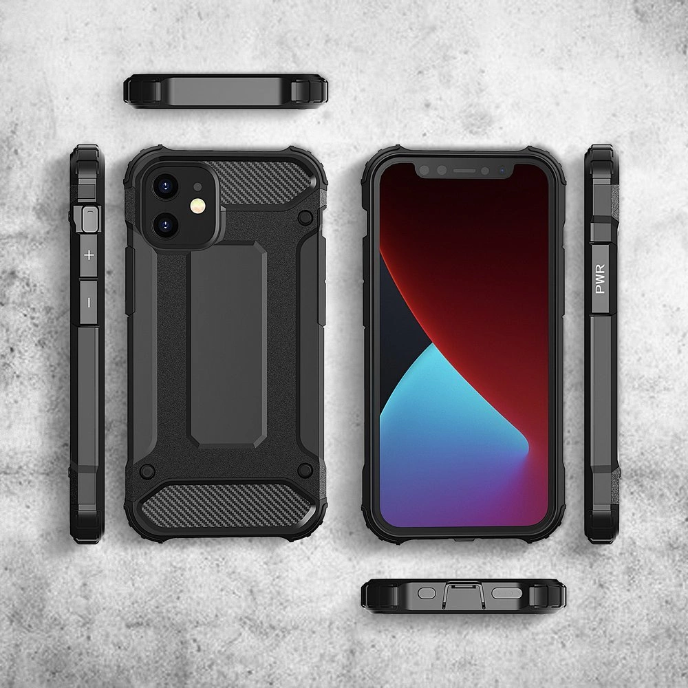 Hybrid Armor Case Tough Rugged Cover for iPhone 12 Pro Max blackeng