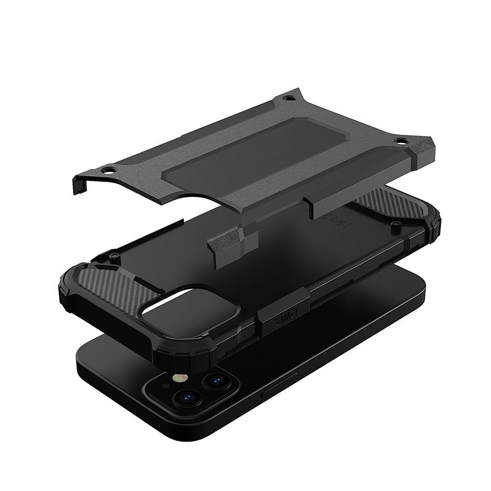 Hybrid Armor Case Tough Rugged Cover for iPhone 12 Pro Max blackeng