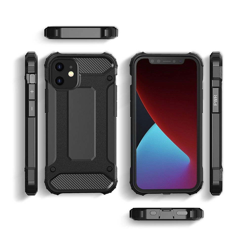 Hybrid Armor Case Tough Rugged Cover for iPhone 12 Pro Max blackeng