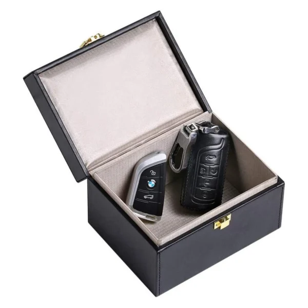 Signal blocking chest Radio blocking Faraday Box for car keys smartphone blackeng