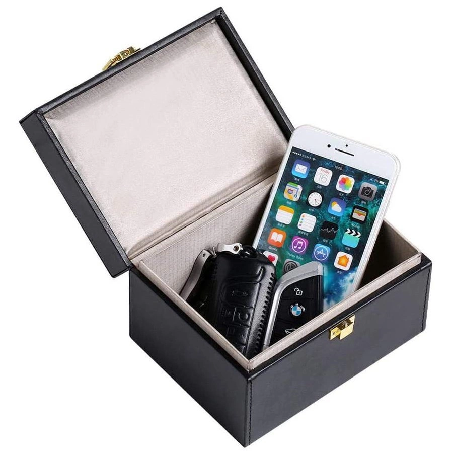 Signal blocking chest Radio blocking Faraday Box for car keys smartphone blackeng