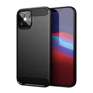 Carbon Case Flexible Cover TPU Case for iPhone 12 mini blackeng