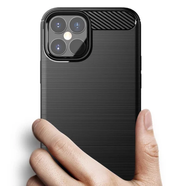 Carbon Case Flexible Cover TPU Case for iPhone 12 mini blackeng